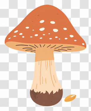 Boletus Mushroom - Cartoon Mushroom Drawing With Dots Transparent PNG