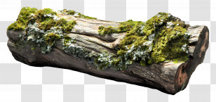 Mossy Logs - Moss-Covered Forest Log With Lichen Transparent PNG