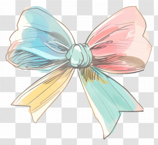 Ribbon - Pastel Colored Bow Decoration Transparent PNG
