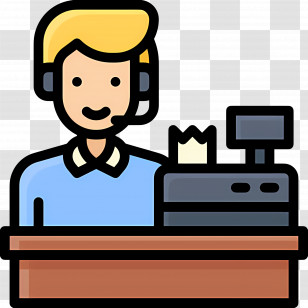 Cashier - Cashier Icon With Headset Transparent PNG