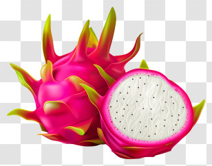 Dragon Fruit - Dragon Fruit With Pink Skin And White Flesh Transparent PNG