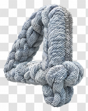Number 4 - Rope Number Four Design Transparent PNG
