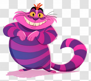 Cheshire Cat - Smiling Striped Cat Transparent PNG