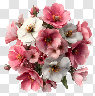 Pink Flowers Art - Pink Flower Bouquet Transparent PNG