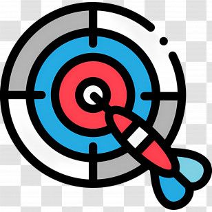 Dart Board - Colorful Dartboard With Accurate Dart Illustration Transparent PNG