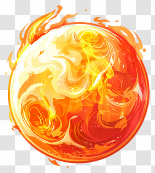 Fireball - Fiery Planet Transparent PNG