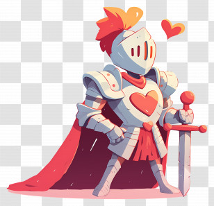 Cute Cartoon Knight - Heart Knight In Shining Armor Transparent PNG