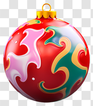 Red Ornament - Colorful And Glossy Christmas Ornament Transparent PNG