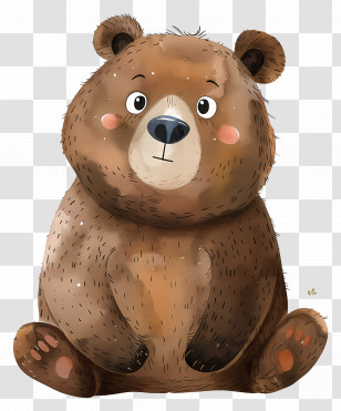 Bear - Cute Oversized Bear Cartoon Illustration Transparent PNG
