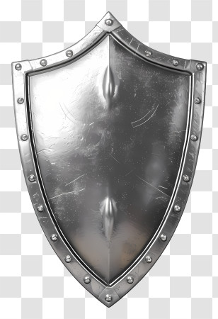 Silver Shield - Metallic Shield Illustration For Protection Concept Transparent PNG