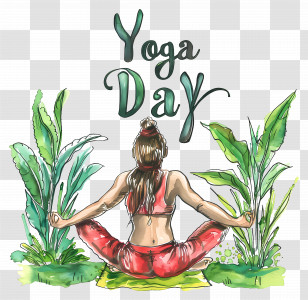 International Yoga Day - Yoga Day Poster With Meditation Illustration Transparent PNG