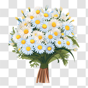Daisy Flower - Daisy Flower Bouquet With Greenery Transparent PNG
