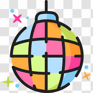 Mirror Ball - Colorful Disco Ball For Party Transparent PNG