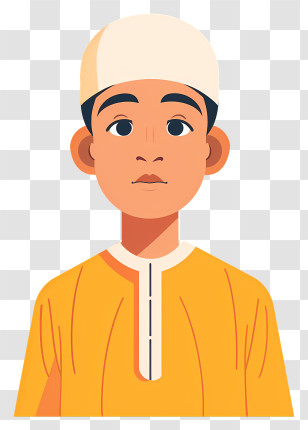 Muslim Boy - Traditional Boy With Hat Transparent PNG