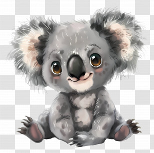 Koala - Cute Cartoon Koala Illustration Transparent PNG