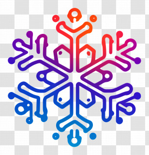 Snowflake Icon - Vibrant Colorful Snowflake Design Transparent PNG