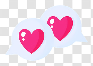 Conversation Hearts - Pink Hearts In Speech Bubbles Design Transparent PNG