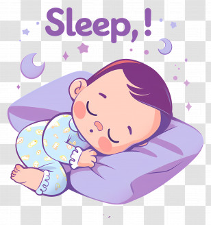 Baby Sleep Day - Cute Sleeping Baby Cartoon Artwork Transparent PNG