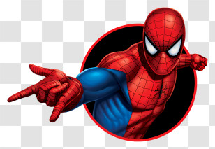 Spiderman - Superhero Cartoon Character In Action Pose Transparent PNG