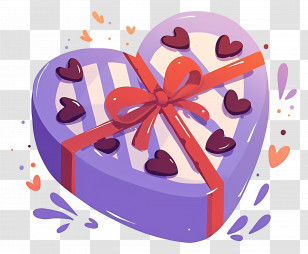 Chocolate Hearts - Heart-Shaped Gift Box Transparent PNG