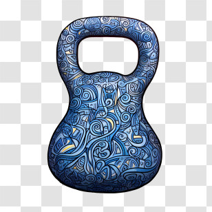 Workout
 - Ornate Blue Kettlebell With Artistic Design Transparent PNG