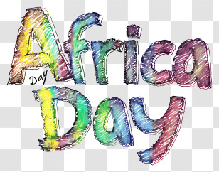 Africa Day - Colorful Africa Day Text Design For Celebration Transparent PNG