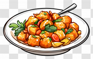 Aloo Gobi - Delicious Orange Chicken Dish Transparent PNG