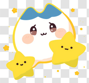 Hachiware - Cute Star And Dumpling Cartoon Illustration Transparent PNG