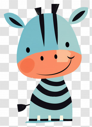 Cute Cartoon Zebra - Cute Cartoon Zebra Illustration Transparent PNG