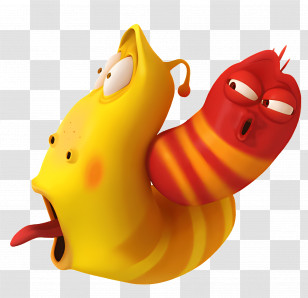Larva - Playful Red And Yellow Larvae Transparent PNG