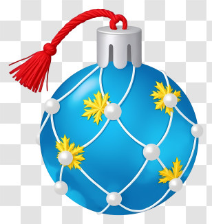 Christmas Ball - Blue Ornament With Tassel Transparent PNG