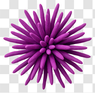 Purple Sea Urchin Shell - Purple Spiky 3D Sphere Transparent PNG