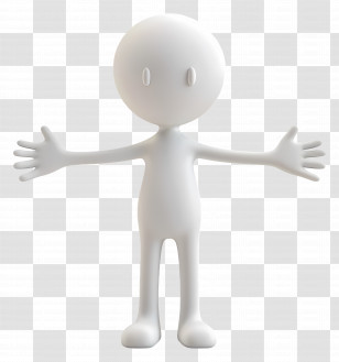 Man Figure - White Humanoid Figure In Neutral Pose Transparent PNG