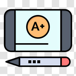 Modern Education Icon - A+ Grade Report Card Transparent PNG