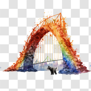 Rainbow Bridge Remembrance Day - Rainbow Bridge With Bear In The City Transparent PNG
