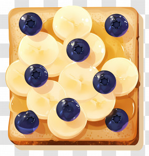 Bread With Fruit - Banana Blueberry Toast Delicacy Transparent PNG