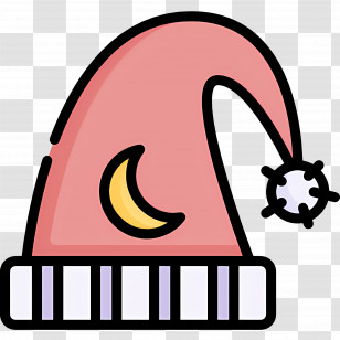 Sleeping Cap - Pink Sleep Hat With Moon Transparent PNG