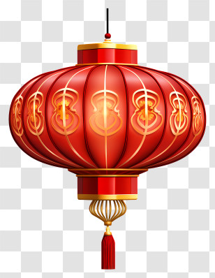 Red Paper Lantern - Traditional Chinese Lantern For Festivals Transparent PNG