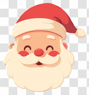 Santa Claus Face - Santa Claus Face Cartoon For Christmas Transparent PNG