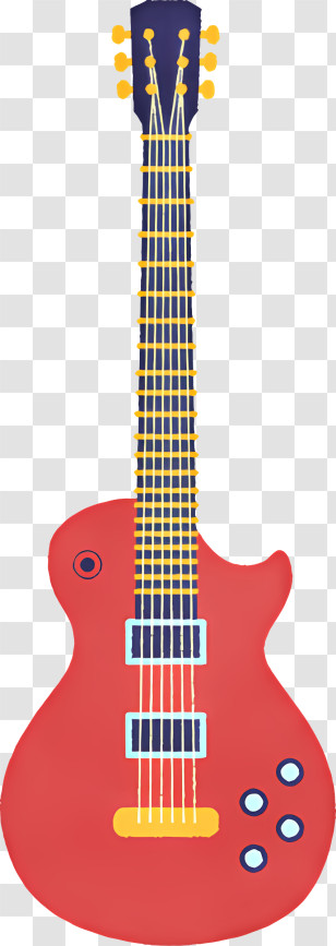 Icon - Red Electric Guitar Illustration Transparent PNG