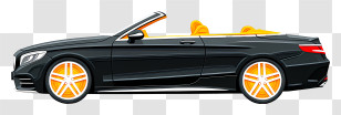 Luxurious Black Convertible Car - Luxury Convertible Car Transparent PNG