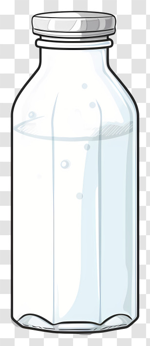 Glass Jar - Illustration Of A Clear Milk Bottle Transparent PNG