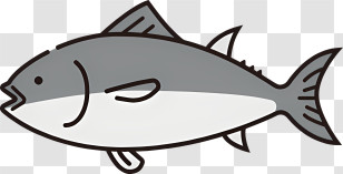 Icon - Minimalist Illustration Of A Fish Transparent PNG