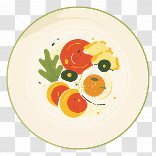Plate With Food - Healthy Salad Plate Transparent PNG