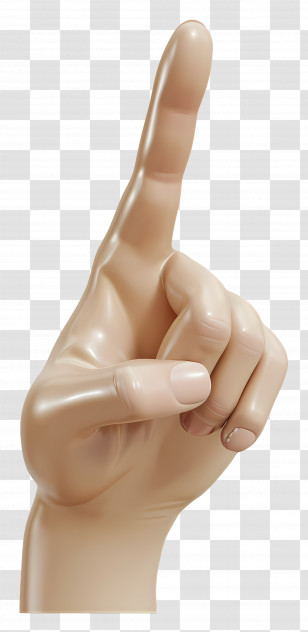 3d Hand - Hand Pointing Upwards Transparent PNG