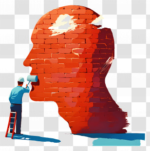 Painter Painting - Brick Head Illustration Transparent PNG