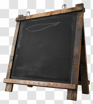 Blackboard - Wooden Framed Chalkboard With Drawing Transparent PNG