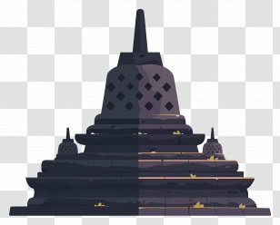 Borobudur - Ancient Stone Temple Stupa Transparent PNG