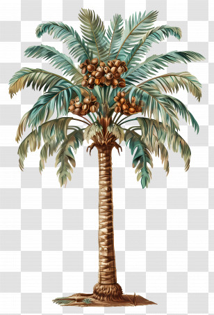 Palm Tree - Coconut Palm Tree Illustration Transparent PNG