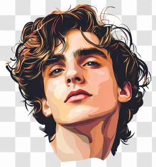 Timothee Chalamet - Stylized Vector Portrait Illustration Transparent PNG